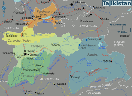 Карта таджикистан хатлонская область